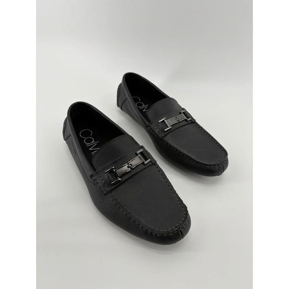 Calvin Klein Shoes Mens Size 10.5 Leather Slip On Loafers Dress Magnus‎ Buckle